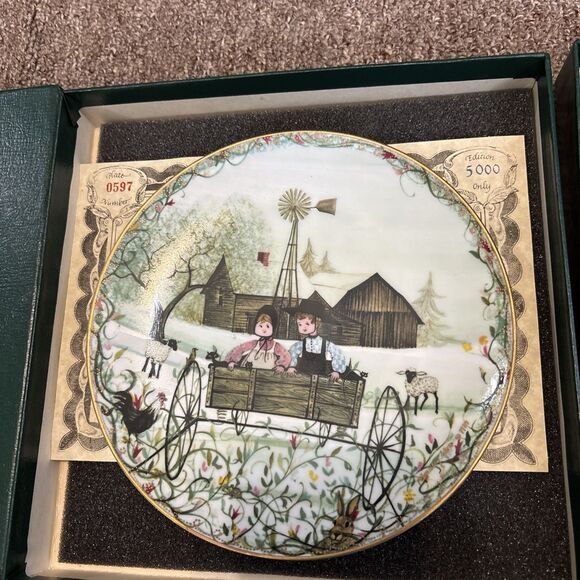 P. Buckley Moss #597/5k Four Seasons COMPLETE Set of Four Anna Perenna Art + COA - Picture 2 of 13